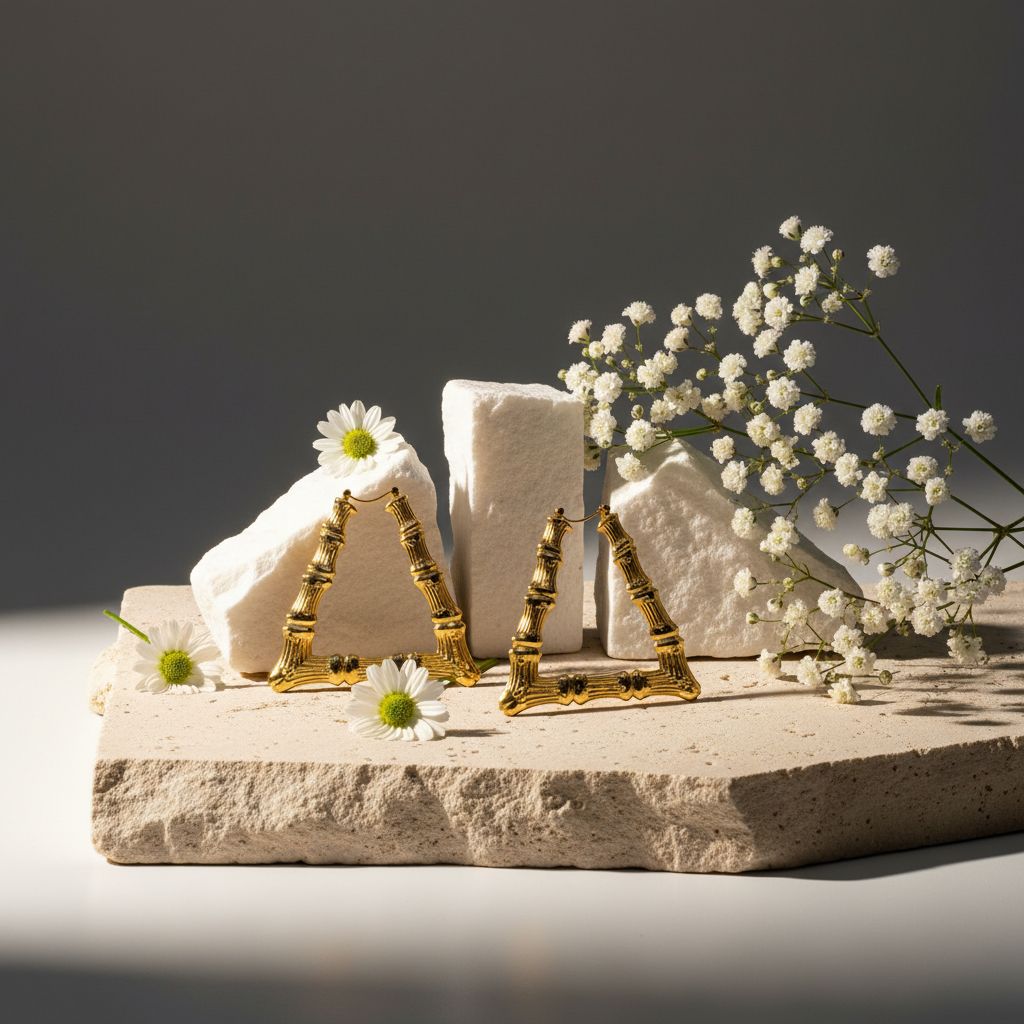 Gold Bamboo Earrings