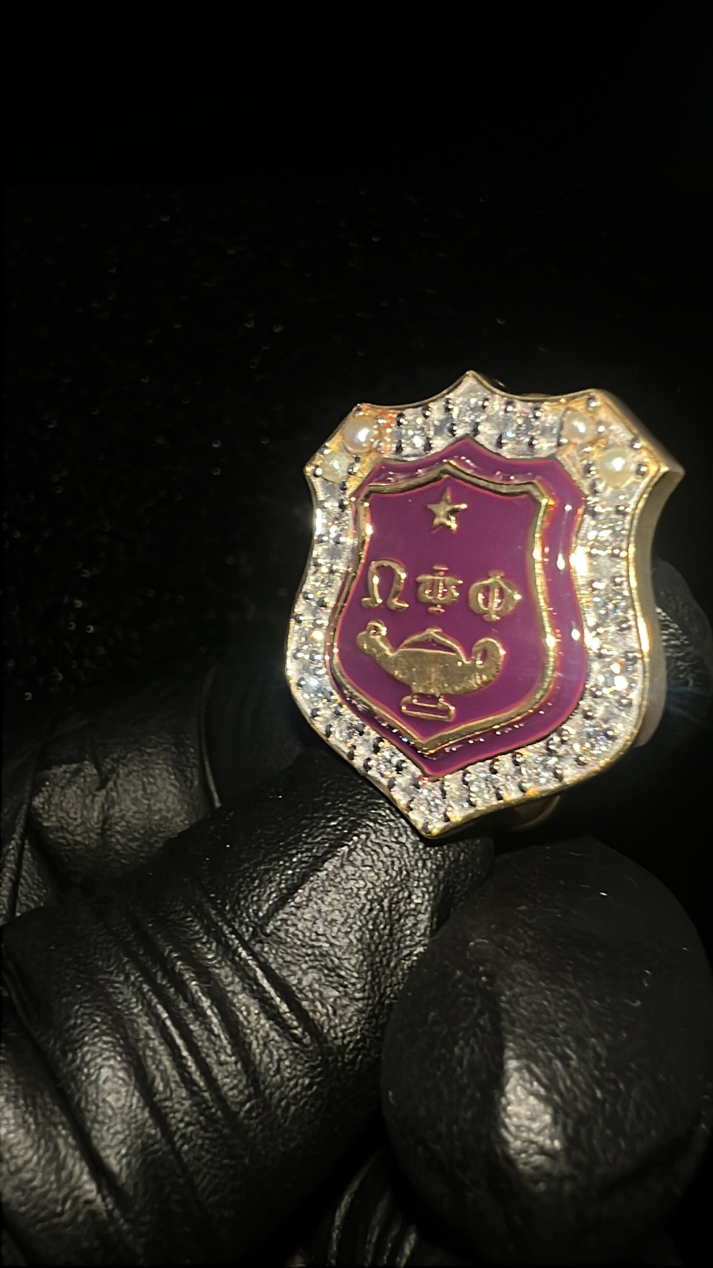 Omega Psi Phi, Solid gold Lapel Pin.