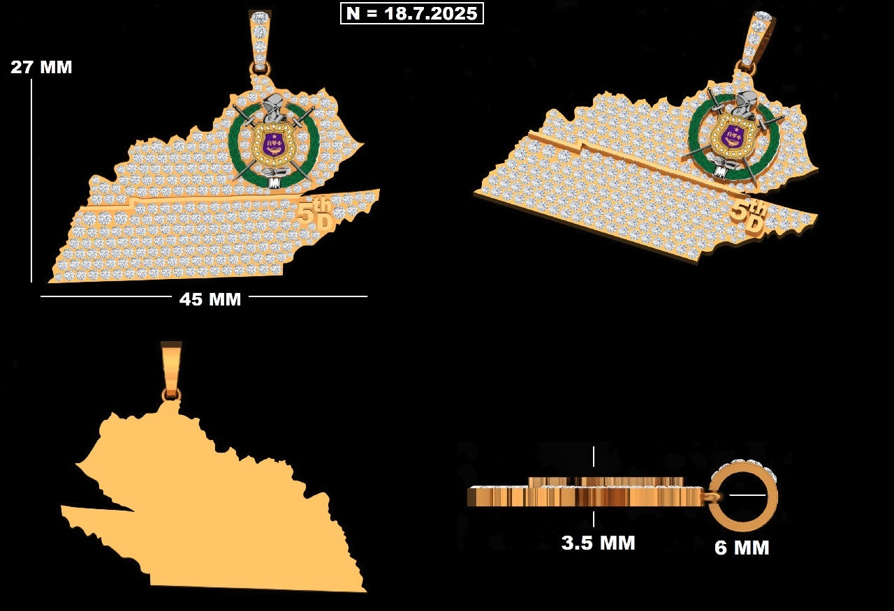 Omega Psi Phi “Rep my District” Pendant