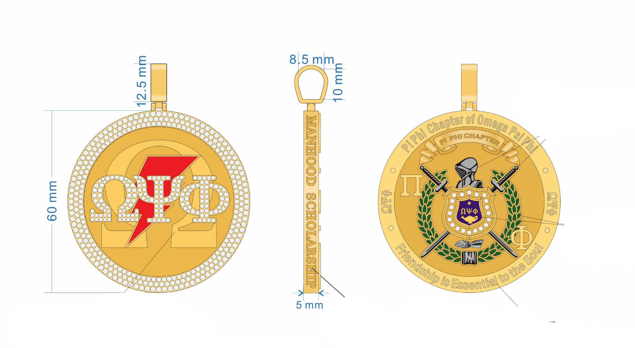 Custom Pi Phi Chapter Pendant