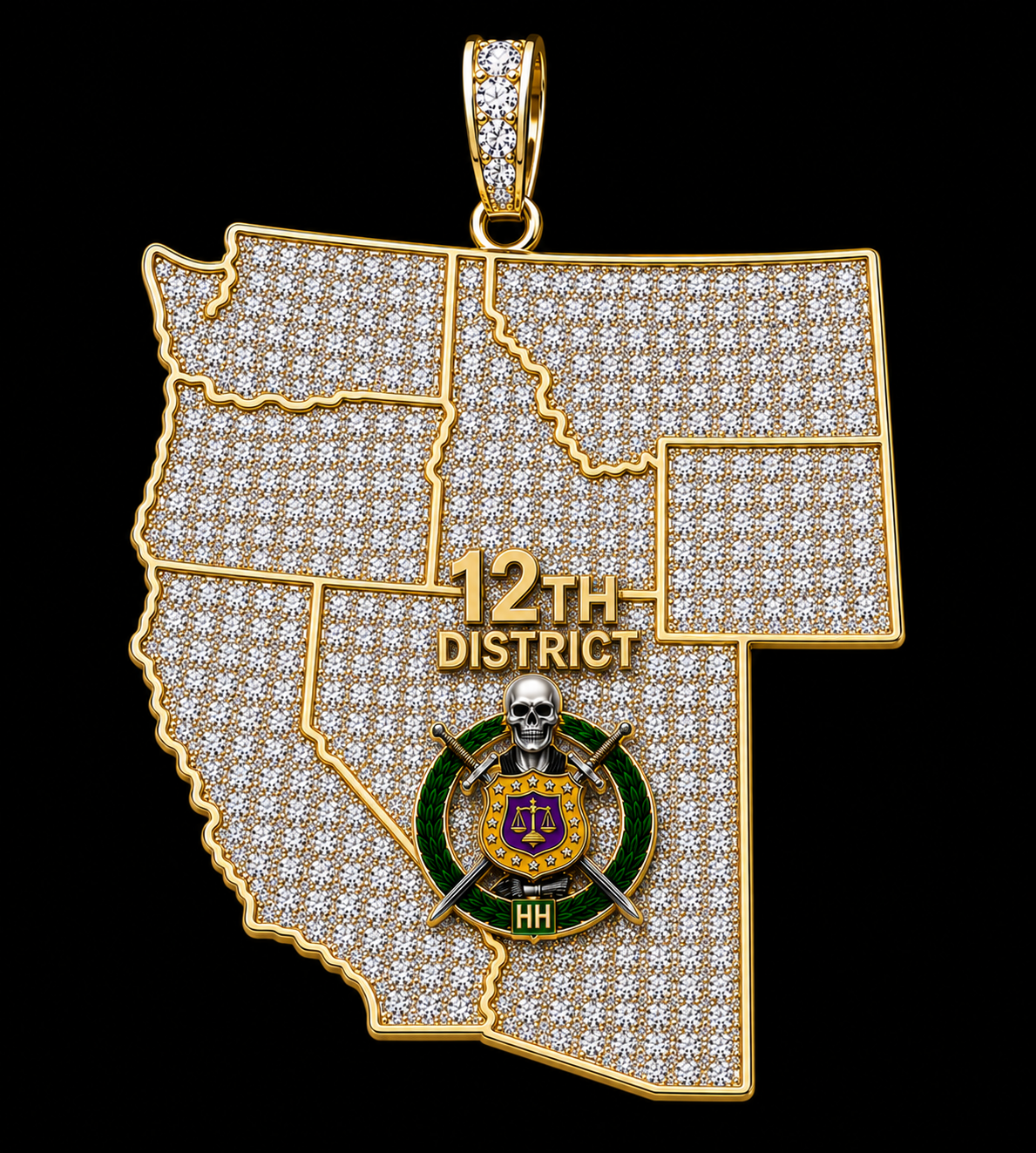 Omega Psi Phi “Rep my District” Pendant
