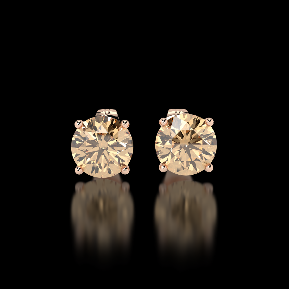 Champagne Blush — Diamond Studs