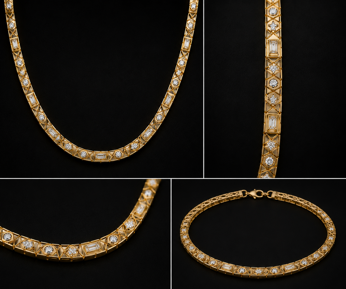 Shattered Dreams geometric diamond necklace