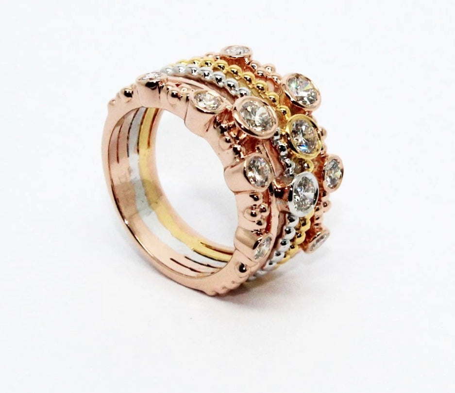 Tricolor Diamond Ring