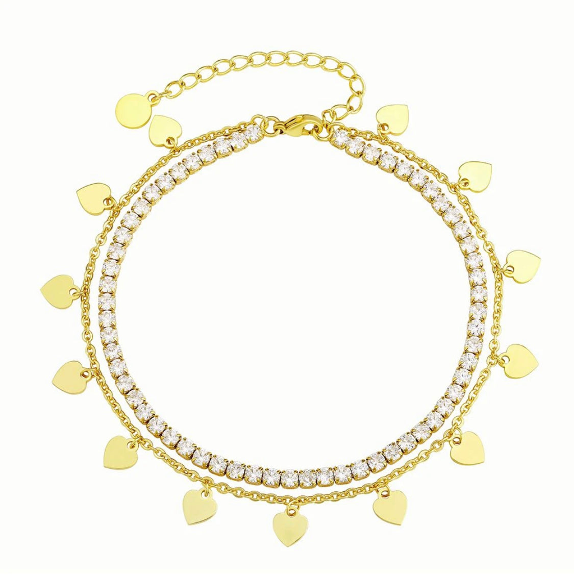 Layered Tennis Anklet