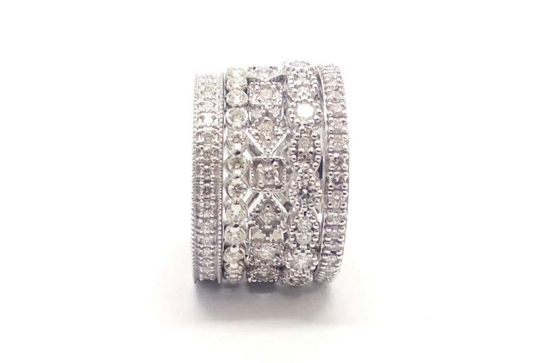 White Gold Stackable rings
