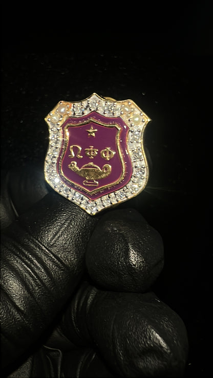 Omega Psi Phi Solid Gold Lapel Pin