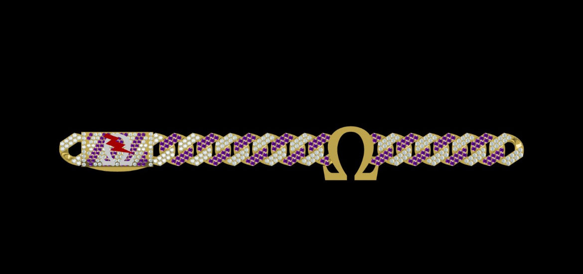 Omega Psi Phi Amethyst Bracelet