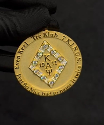 Kappa Alpha Psi custom fraternity pendant detail