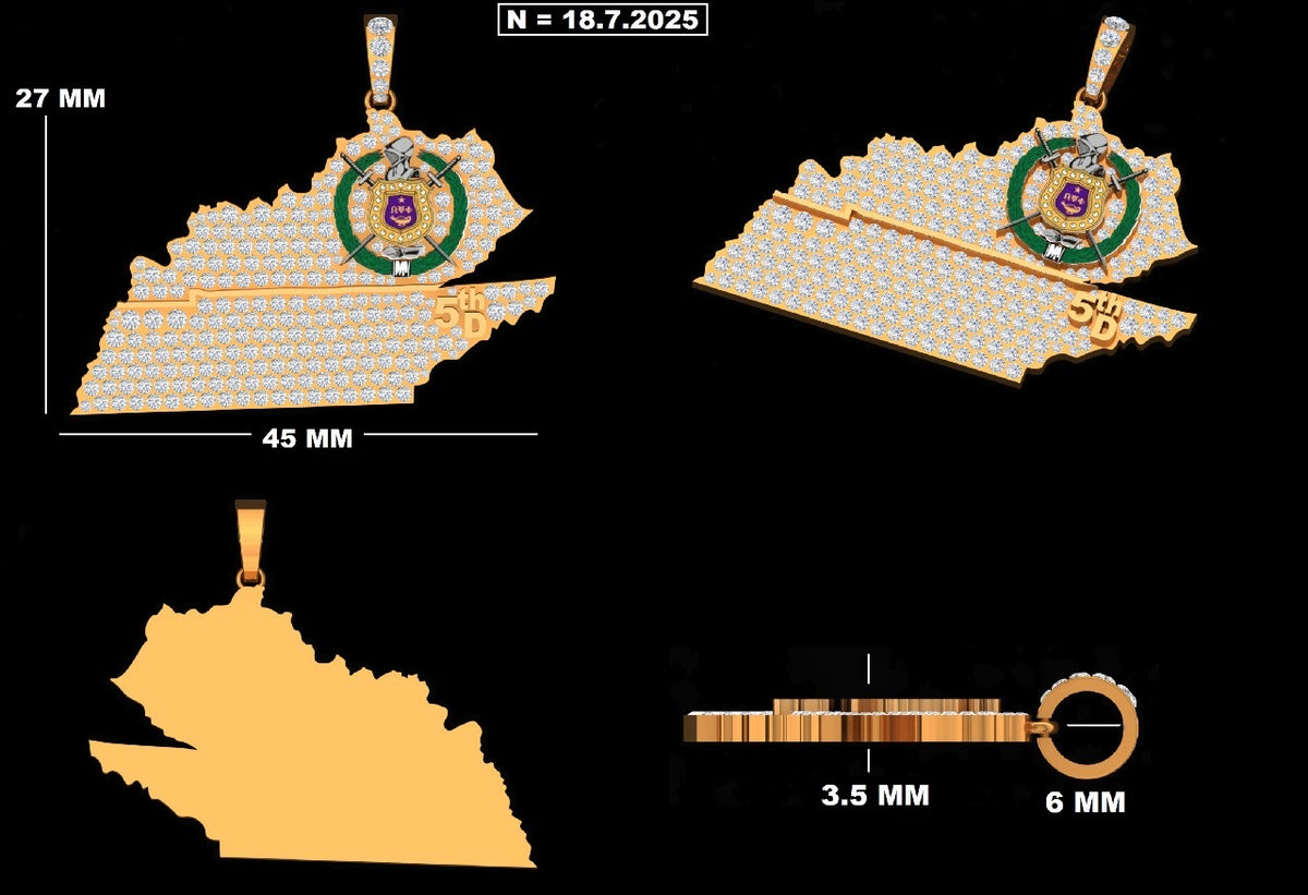 Omega Psi Phi “Rep my District” Pendant