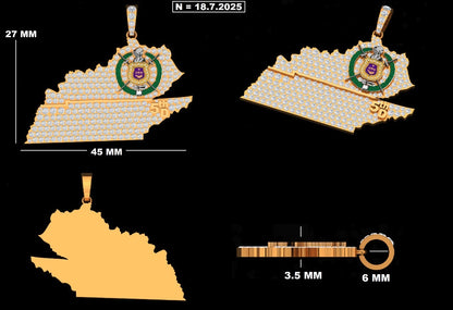 Omega Psi Phi “Rep my District” Pendant