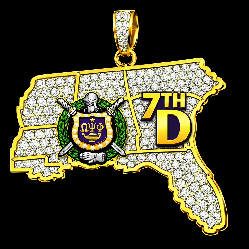 Omega Psi Phi “Rep my District” Pendant