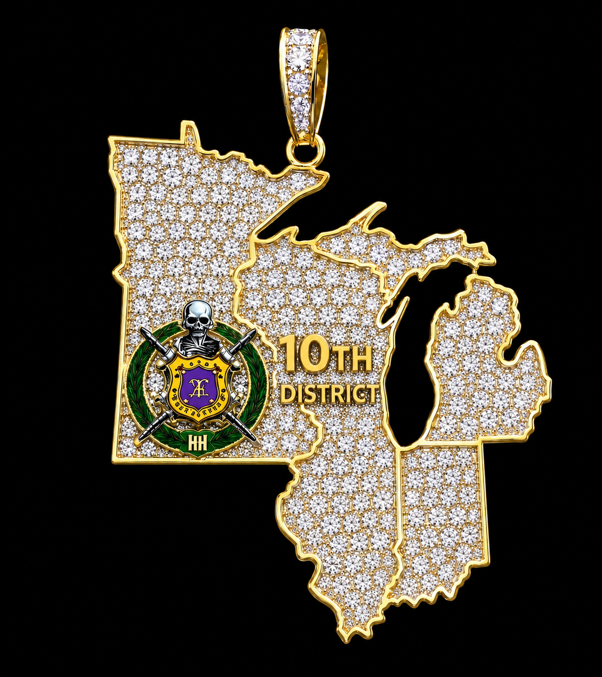 Omega Psi Phi “Rep my District” Pendant