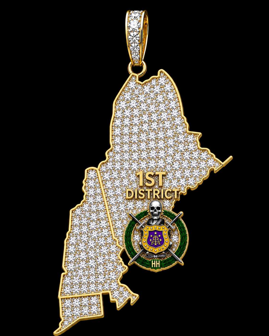 Omega Psi Phi “Rep my District” Pendant