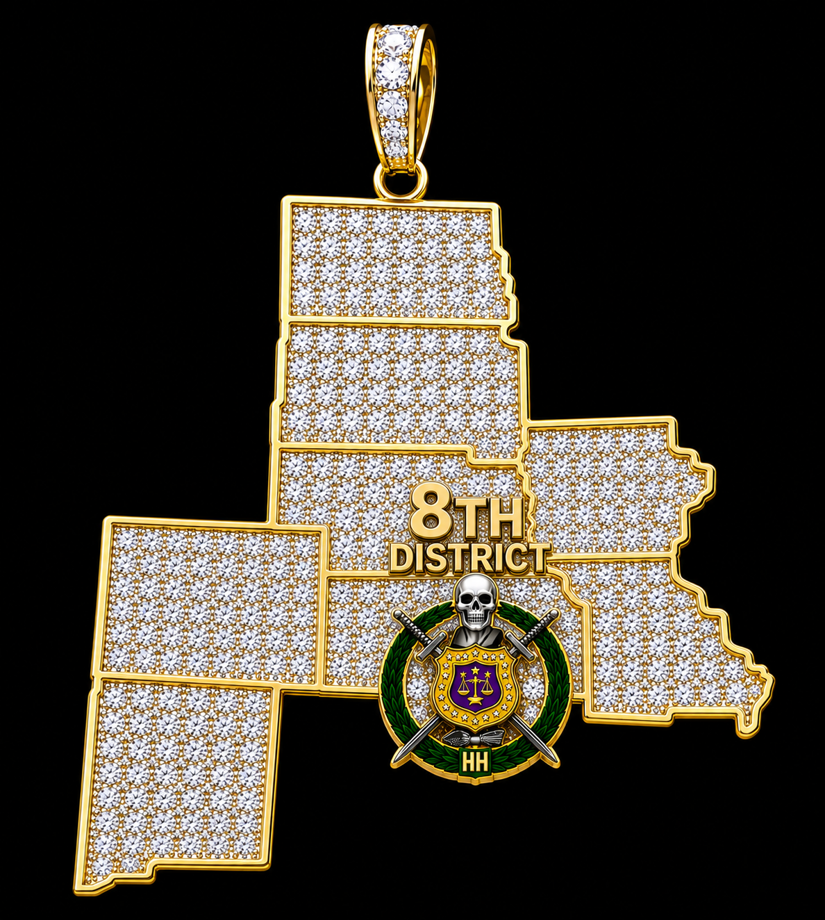 Omega Psi Phi “Rep my District” Pendant