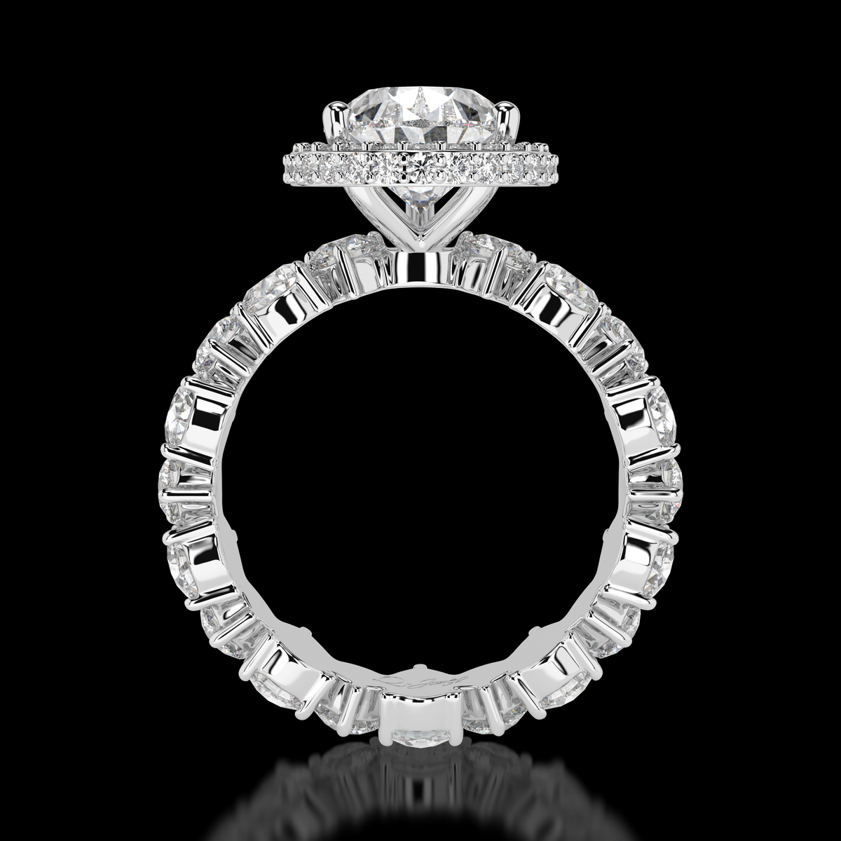 Ethereal Elegance oval diamond engagement ring setting detail