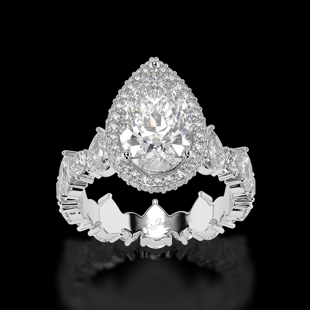 3 carat oval diamond engagement ring profile