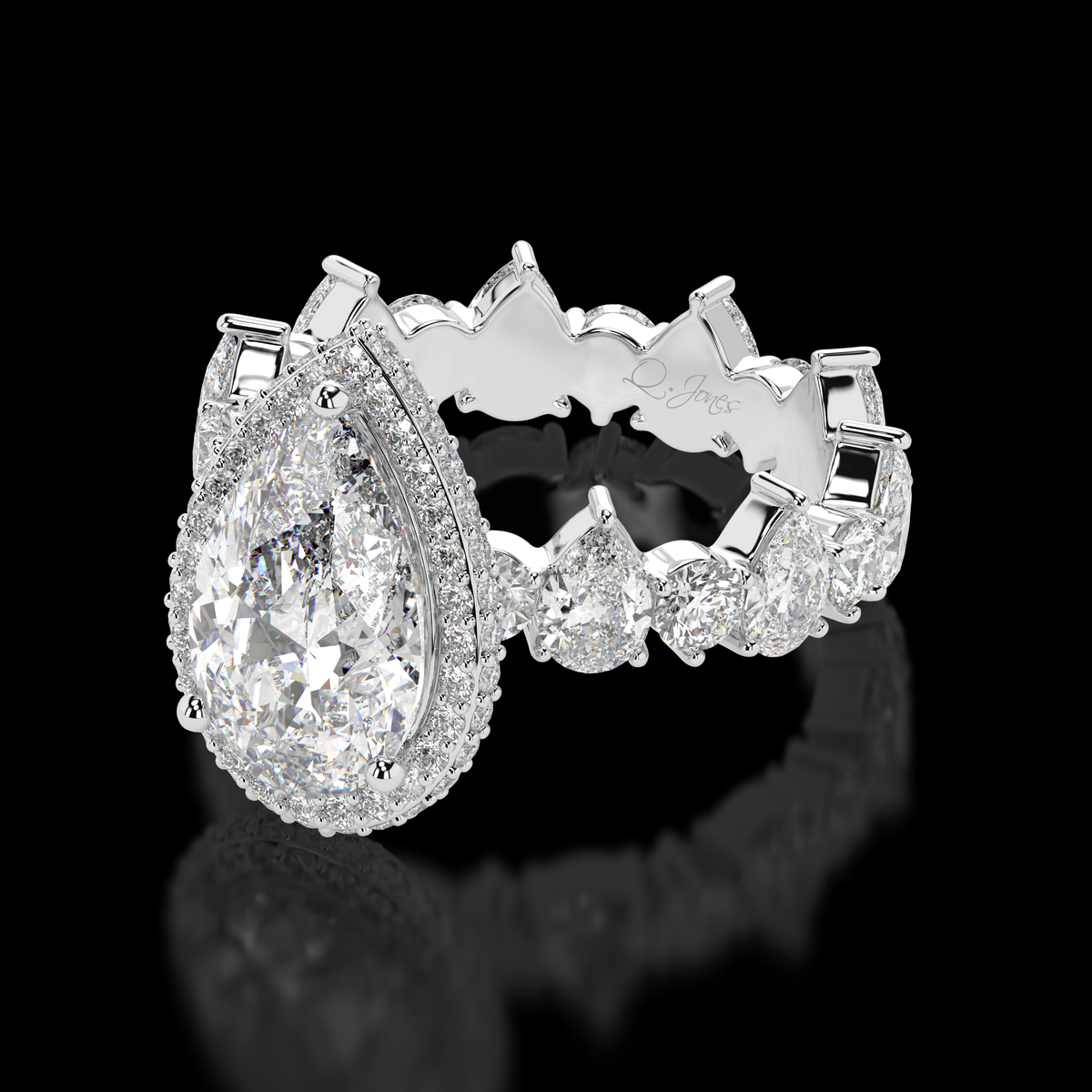 Ethereal Elegance diamond engagement ring detail