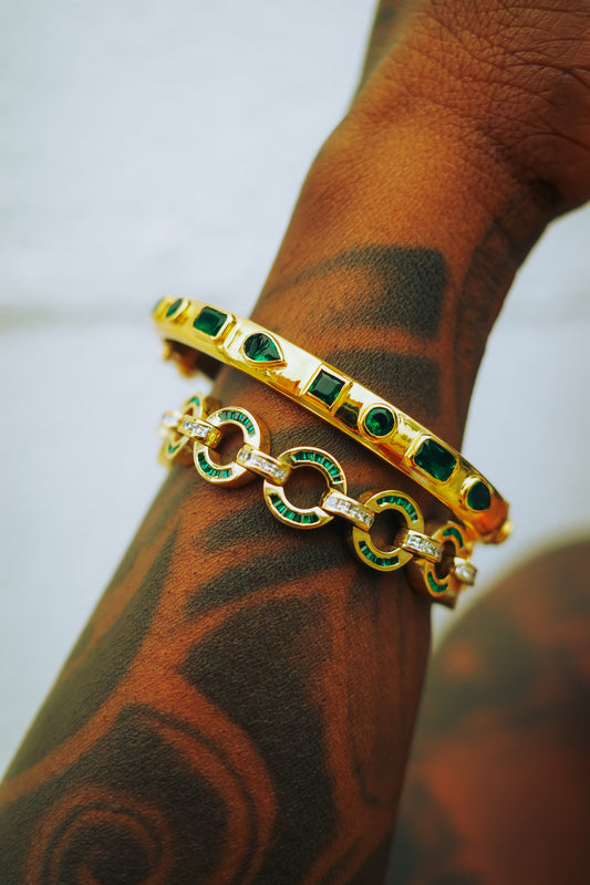 Abstract Emerald Bangle