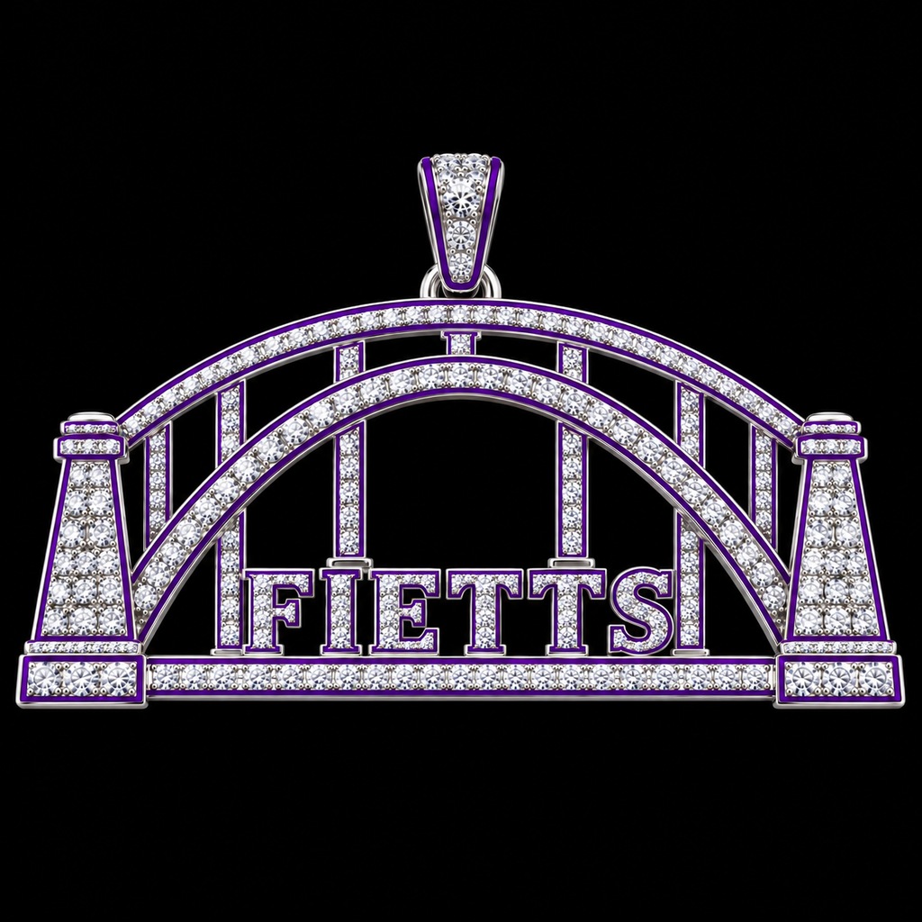 White Gold — With Royal Purple Enamel