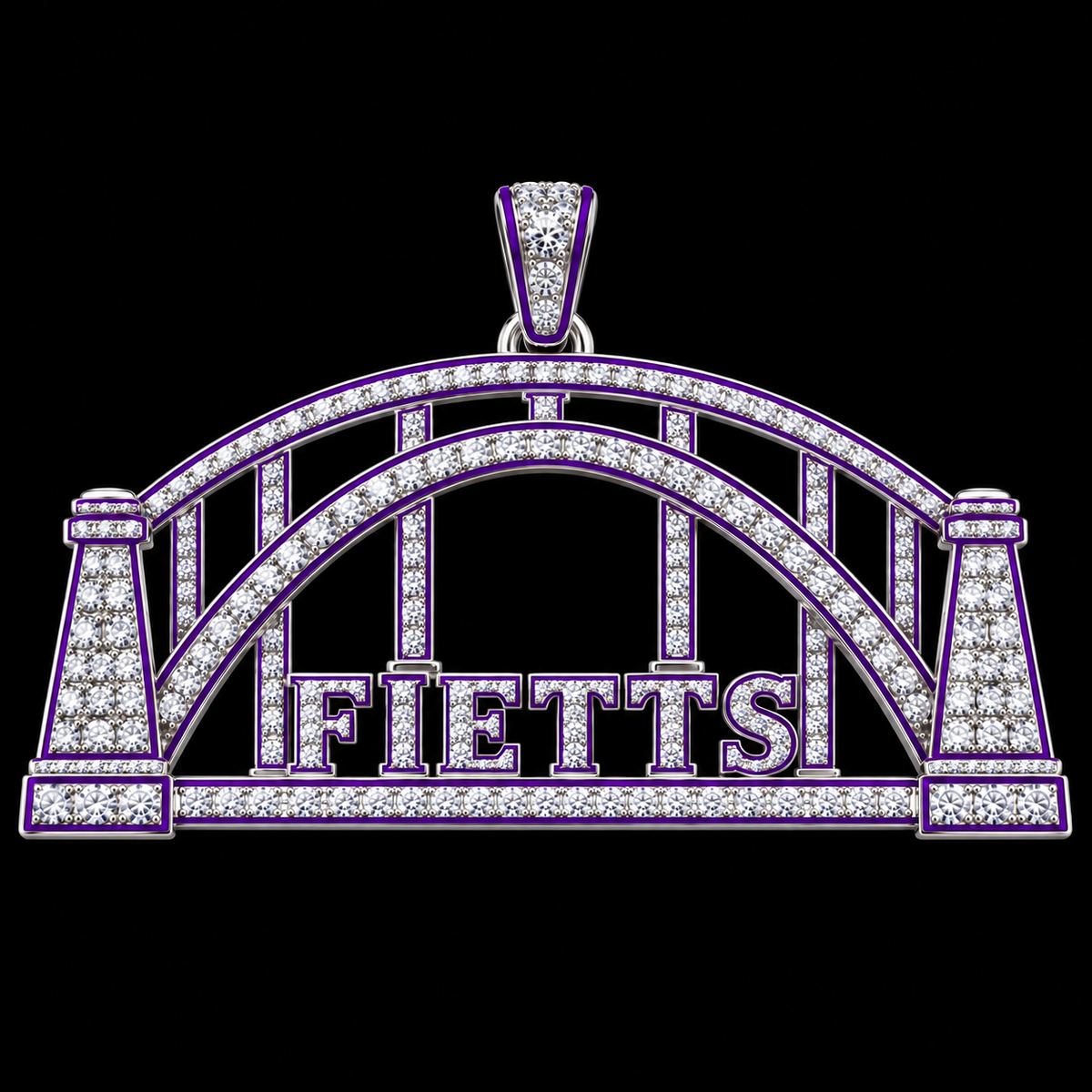 White Gold — With Royal Purple Enamel