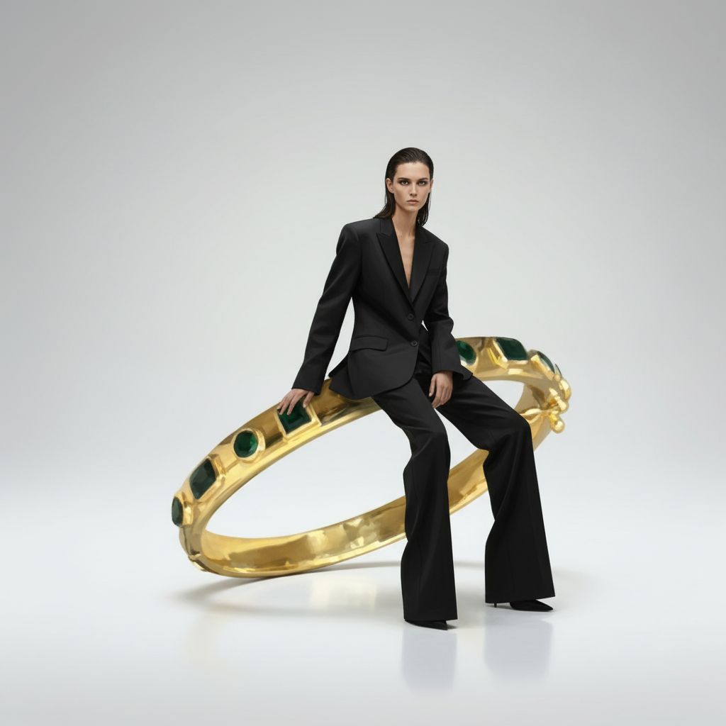 Abstract Emerald Bangle