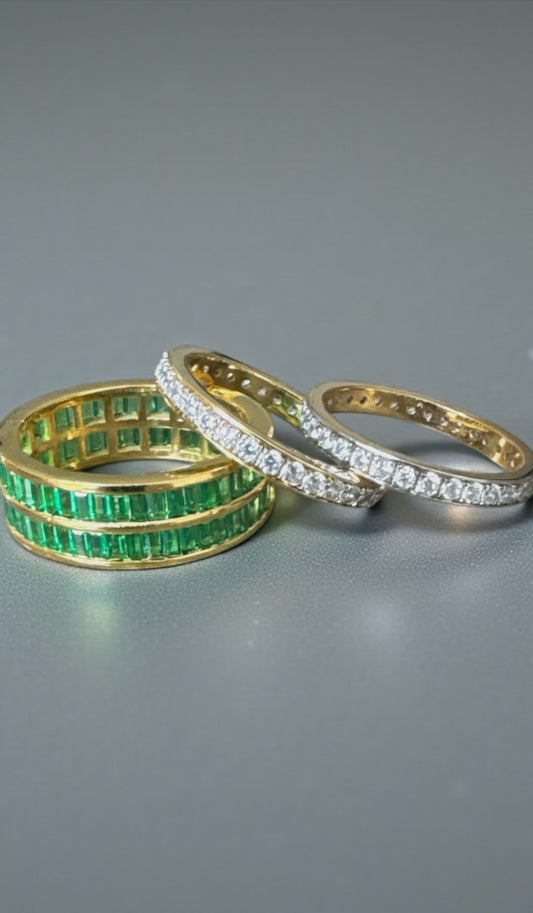 Emerald and Diamond Stackable