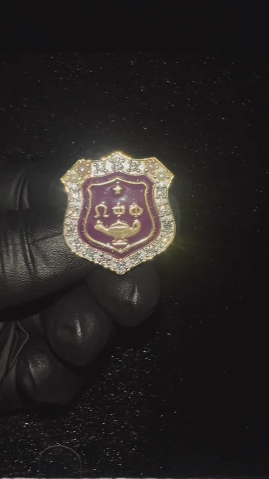 Omega Psi Phi Solid Gold Lapel Pin