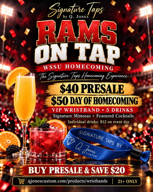 Rams on Tap WSSU Homecoming VIP wristband — $40 presale for 5 drinks, $50 event day