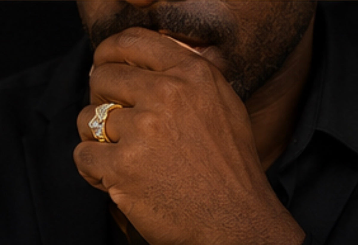 Shattered Dreams statement ring worn