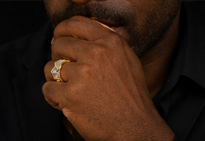 Shattered Dreams statement ring worn