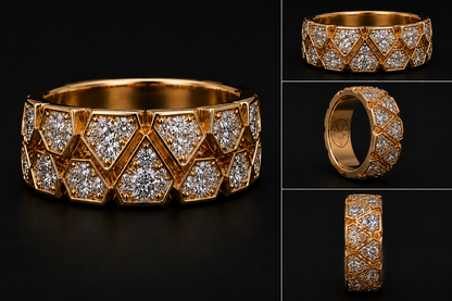 Shattered Dreams geometric diamond statement ring