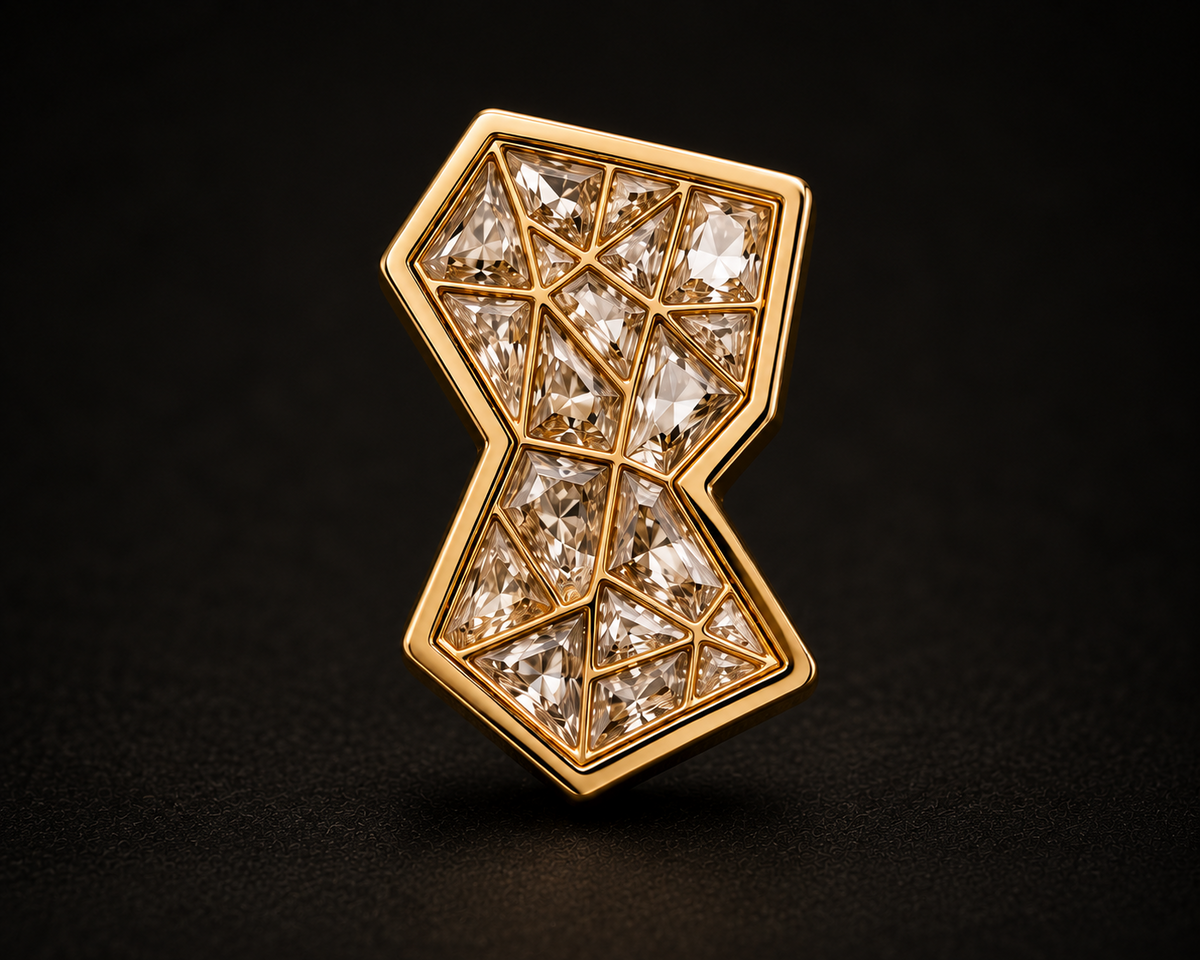 Symbols of Ambition lapel pin — Fractured Hourglass