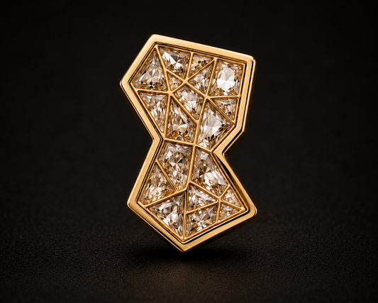 Symbols of Ambition lapel pin — Fractured Hourglass