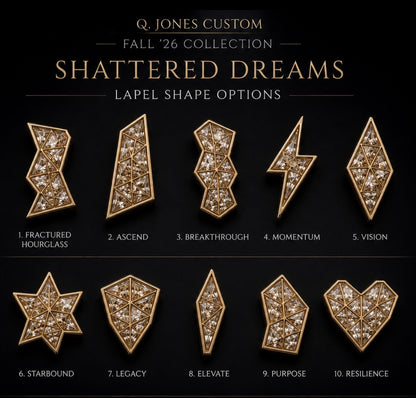 Symbols of Ambition lapel pin collection — shape options