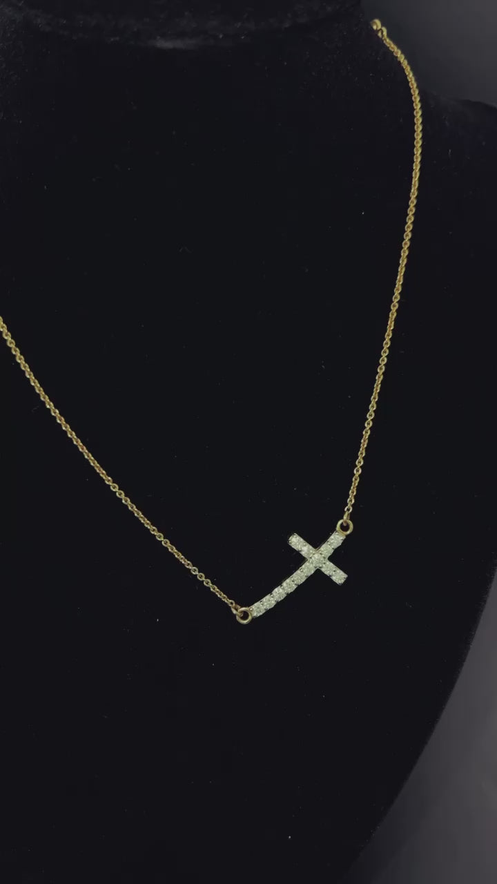 Solid Gold Cross Necklace