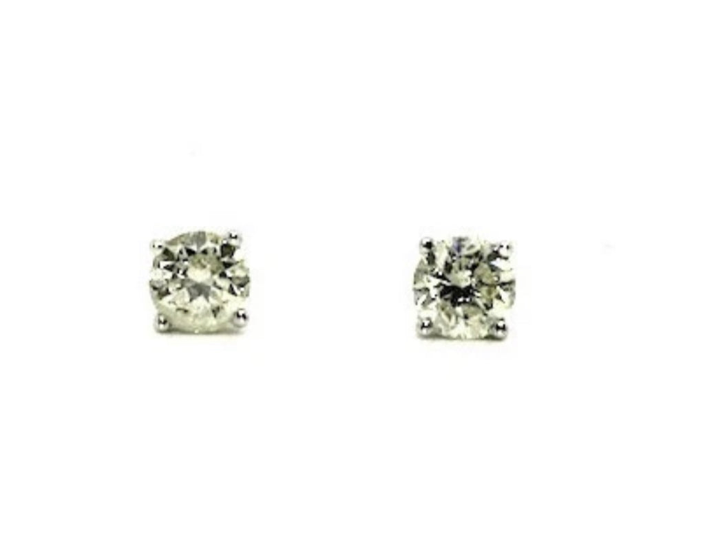 Round Diamond Stud Earrings — 1.02 ct