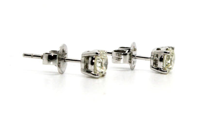 Round Diamond Stud Earrings — 1.02 ct