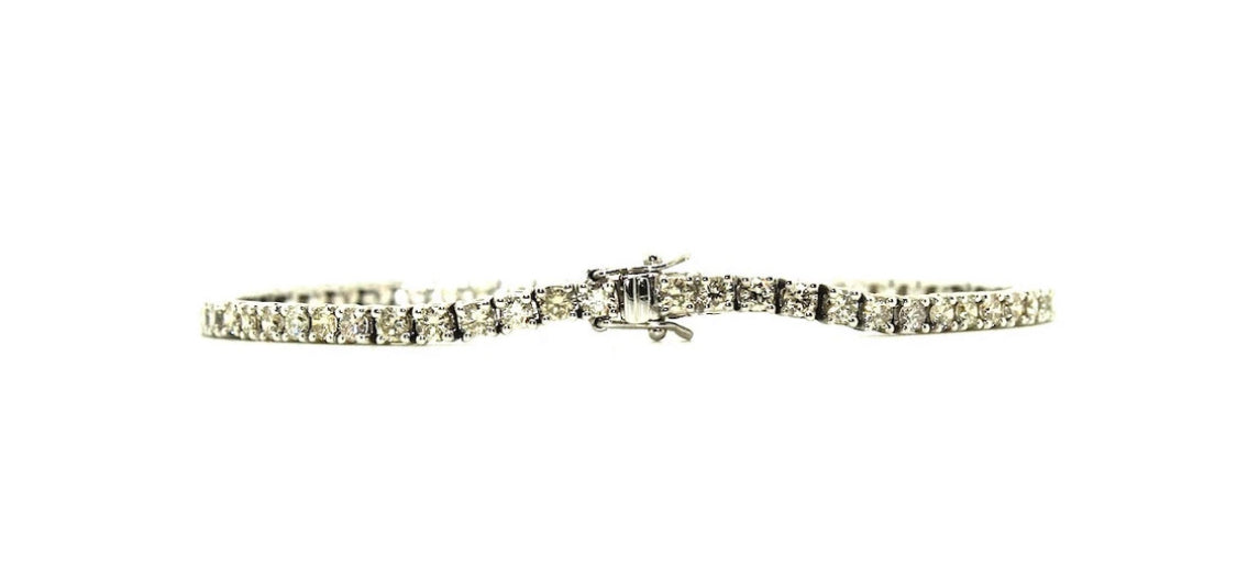 White gold diamond tennis bracelet detail by Q. Jones Custom