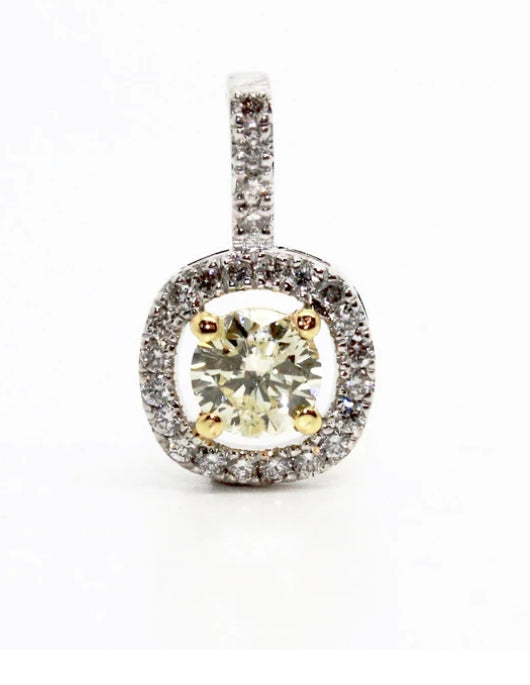 Yellow Diamond Halo Pendant