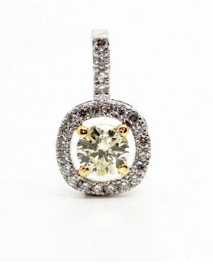 Yellow Diamond Halo Pendant