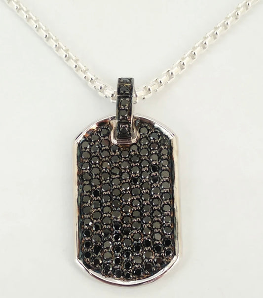 Black diamond dog tag pendant by Q. Jones Custom