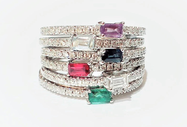 Colorful Petite Stackable Rings