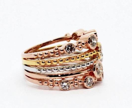 Tricolor Diamond Ring