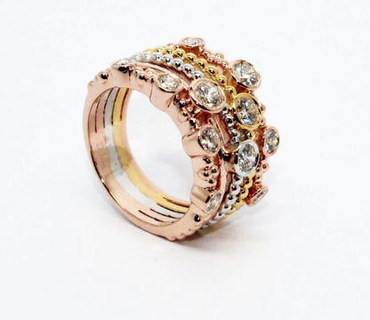 Tri-Color Diamond Ring