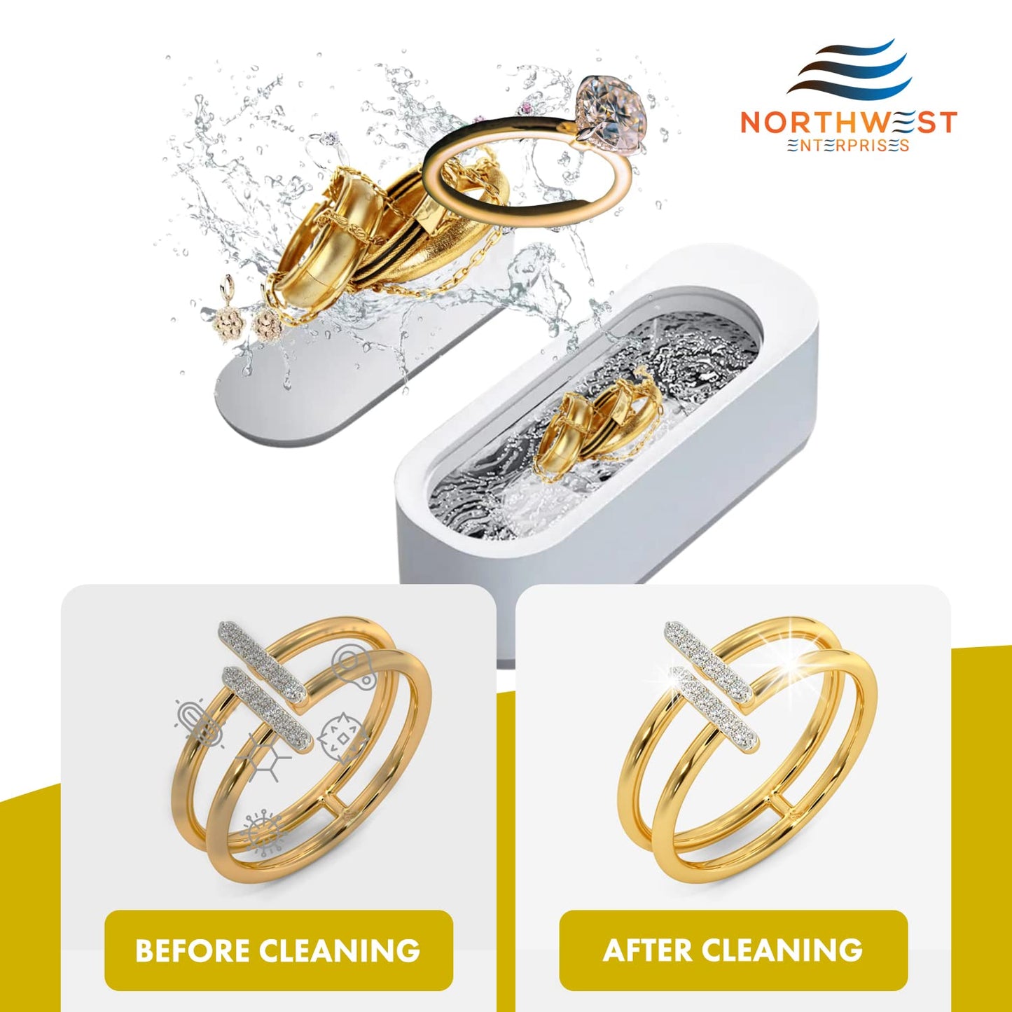 Gold Jewelry Cleaner, Ultrasonic Jewelry Cleaner Solution Concentrate Scientifically Engineered Uniquely for Gold Jewelry (2)