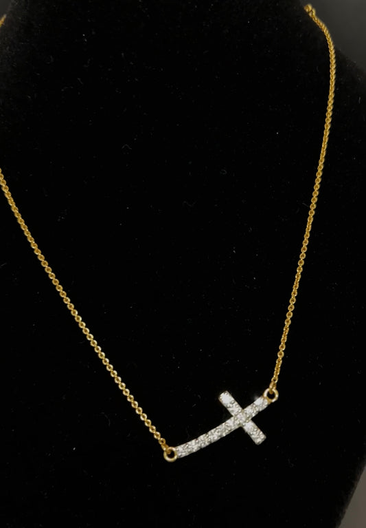 Solid Gold Cross Necklace