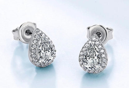 Pear-Cut Moissanite Stud Earrings