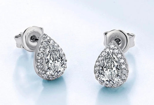 Pear cut Moissanite earrings