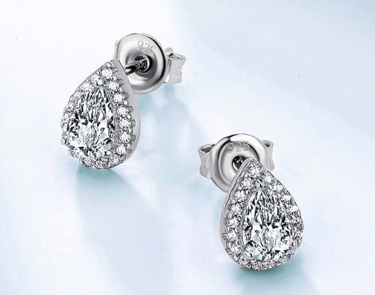 Pear-Cut Moissanite Stud Earrings